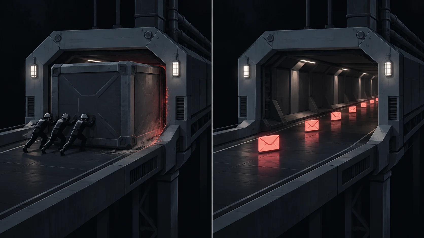 A narrow PCIe link slows the one-time weight transfer but has room for small per-token activations.